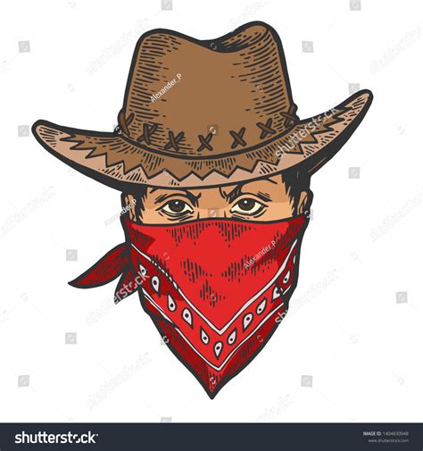 Cowboy Head Bandit Gangster Mask Bandana Stock Illustration 1404830948 Shutterstock