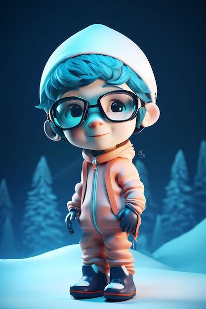 Premium Photo | A cartoon character in a snowy landscape