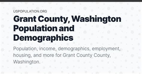 Grant County, Washington Population | Income, Demographics, Employment ...