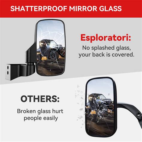 Snapklik Ranger Side Mirrors Door Mounted Esploratori Utv Side