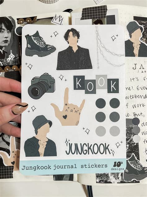 Kookcore Journal Stickers Bts Jungkook Stickervel Etsy