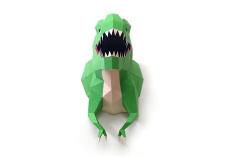 Diy T Rex Trophy D Papercraft By Paper Amaze Thehungryjpeg