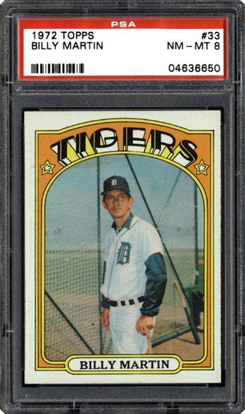 1972 Topps Billy Martin Psa Cardfacts®