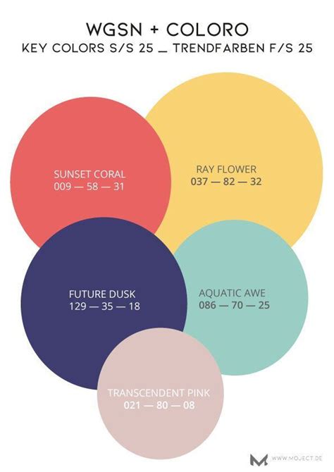 Wgsn Coloro Farbtrends Frühjahr Sommer 2025 Moject Lente Zomer