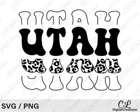 Utah Svg Printable Leopard Print Svg Utah Shirt Svg Retro Font Svg