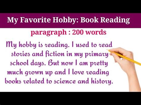 My Hobby Reading Books 200 Words Paragraph My Favourite Hobby My