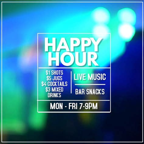 Happy Hour Bar Promo Video Ad Template Postermywall
