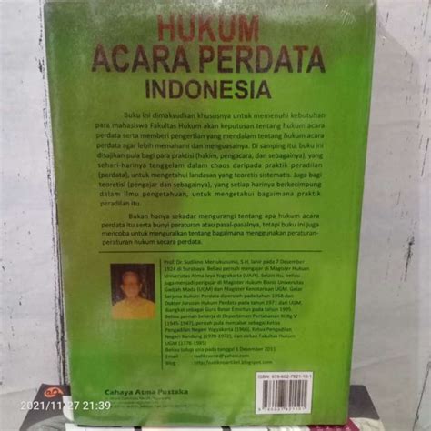 Jual Buku Hukum Acara Perdata Indonesia Edisi Revisi By Sudikno