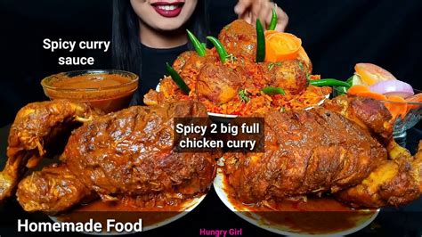 Asmr Eating Spicy 2 Big Full Chicken Currypotato Masala Dum Biriyani