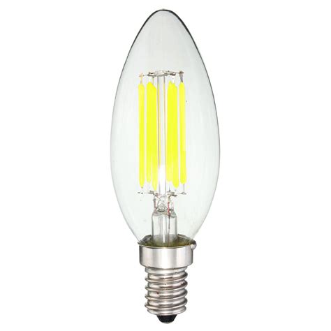 Dimmable E W Cob Lm Edison Filament Bulb Led Light Candle Ac V