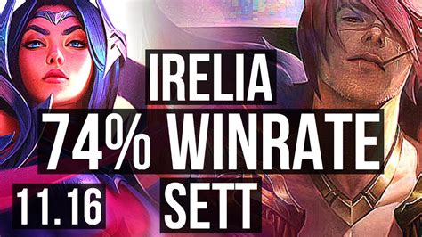 Irelia Vs Sett Top Winrate Solo Kills Dominating Br