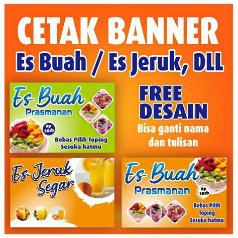 Jual Cetak Banner Spanduk Es Buah Es Jeruk Es Teler Ukuran