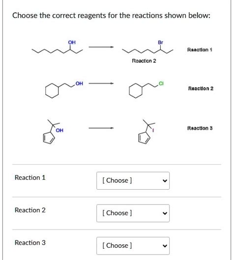 SOLVED Texts Choose The Correct Reagents For The Reactions Shown