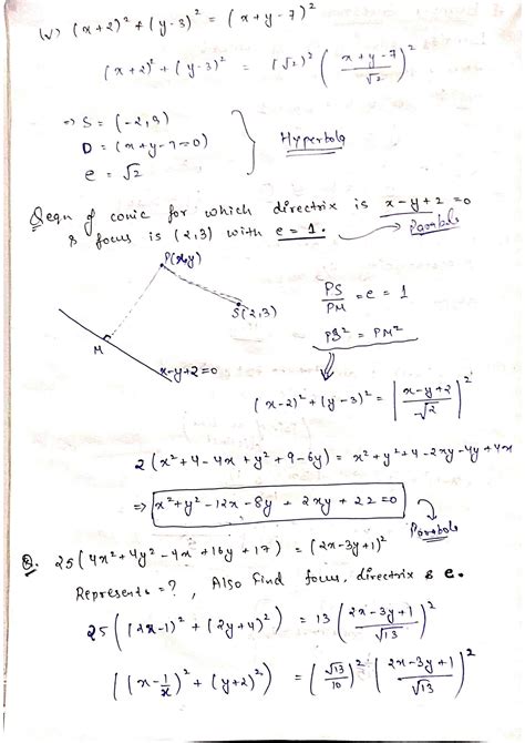 Solution Parabola Iit Jee Best Handwritten Notes Studypool