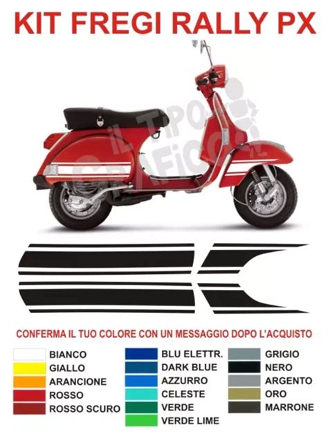 ADESIVI VESPA 200 Rally Per PX 125 150 200 PE Stickers Decals Fregi