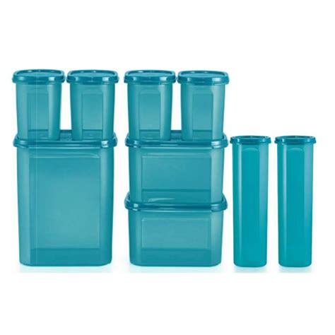 Tupperware Modular Mates MM Oval Square Round Blue Airtight Container