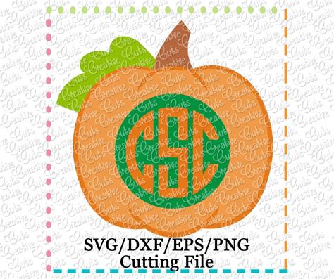 Pumpkin Monogram Cutting File SVG DXF EPS Creative Appliques