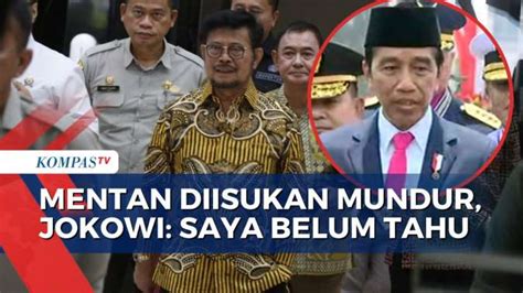 Respons Jokowi Soal Isu Mentan Syahrul Yasin Limpo Akan Mengundurkan Diri