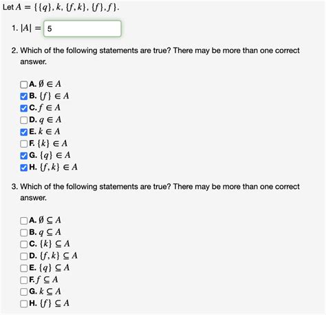 Solved Et A {{q} K {f K} {f} F} 1 ∣a∣ 2 Which Of The