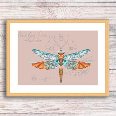 Variegated Dragonfly Cross Stitch Pattern Pdf Chart For Etsy