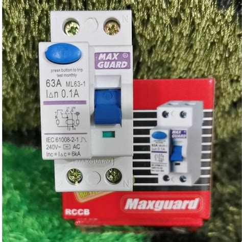 MAXGUARD ELCB RCCB 63A 2 POLE 100mA SIRIM APPROVED Shopee