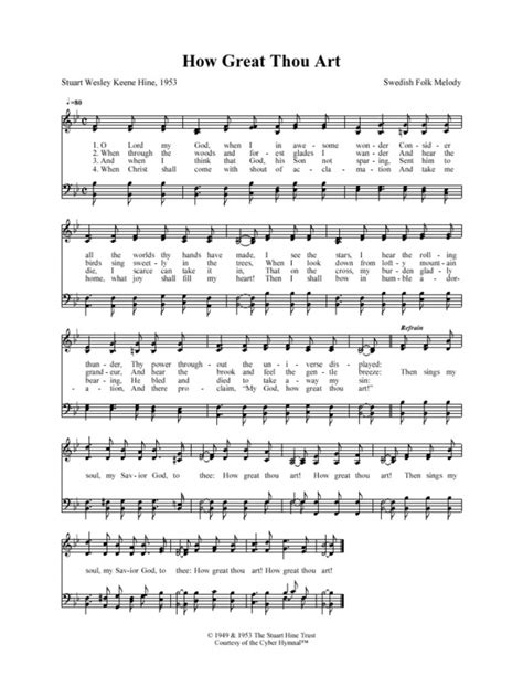 Free Printable How Great Thou Art Hymn Free Printable Hq