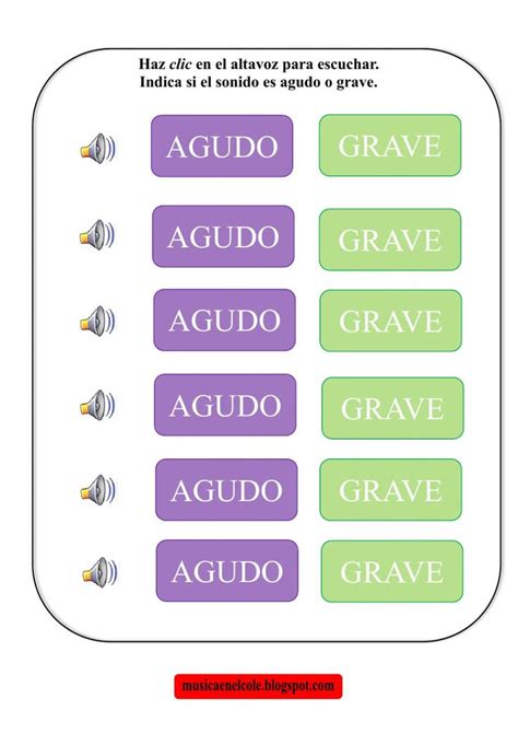 Ejercicio De La Altura Agudo Y Grave Actividades De Educaci N