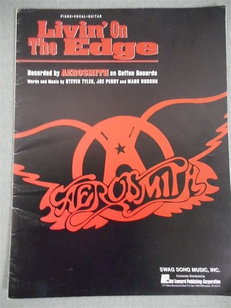 Aerosmith Livin On The Edge Sheet Music 1992 Reverb