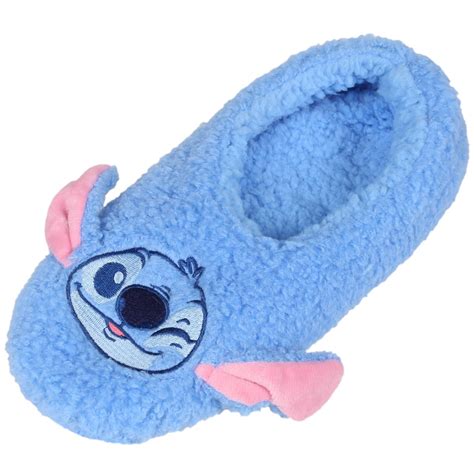 Stitch Disney Damskie Kapcie Papcie Sherpa Niebieskie Ciep E Kapcie