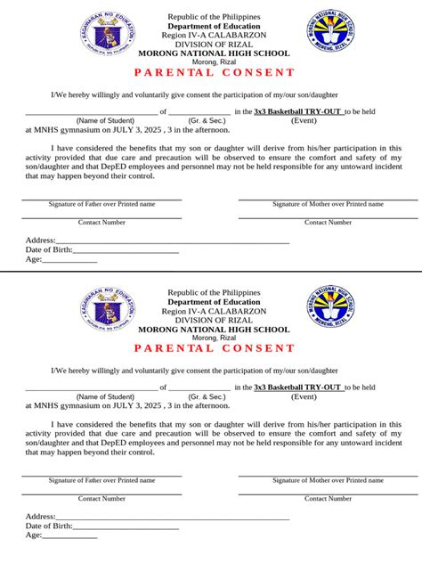 parental consent