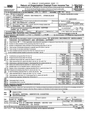 Fillable Online PUBLIC DISCLOSURE COPY 990 Return Of Fax Email