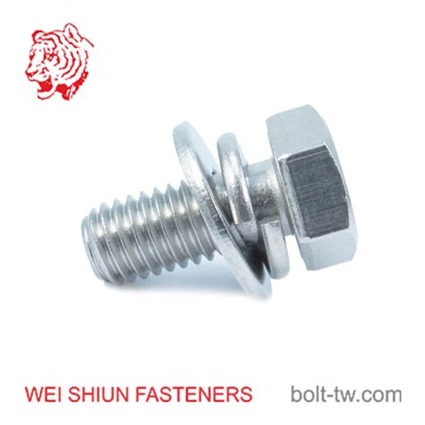 Bolt Stainless Steel SUS316 Hex Head Bolt With Plain Washer And Split