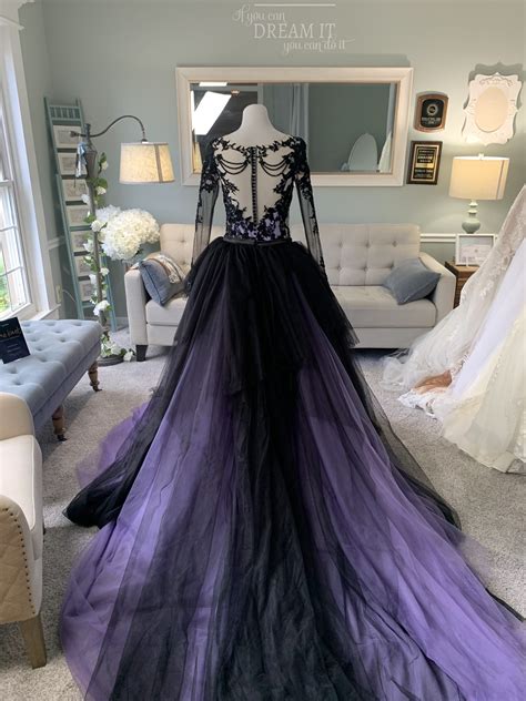 Justine Gothic/Black Wedding Dress With Removable Skirt | Brides & Tailor