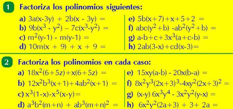 CASO DEL FACTOR COMÚN EJERCICIOS RESUELTOS Y PARA RESOLVER EN