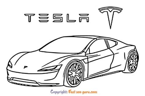 Tesla Model S Coloring Pages To Print Free Kids Coloring Pages