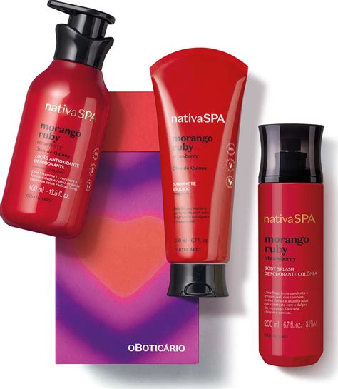 Kit Presente Dia Dos Namorados Nativa Spa Morango Ruby 3 Itens O