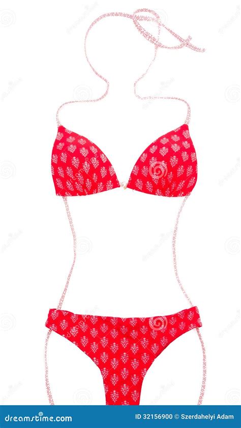 Red Bikini With Woman Shape Stock Photo Image Of Shot Bikini