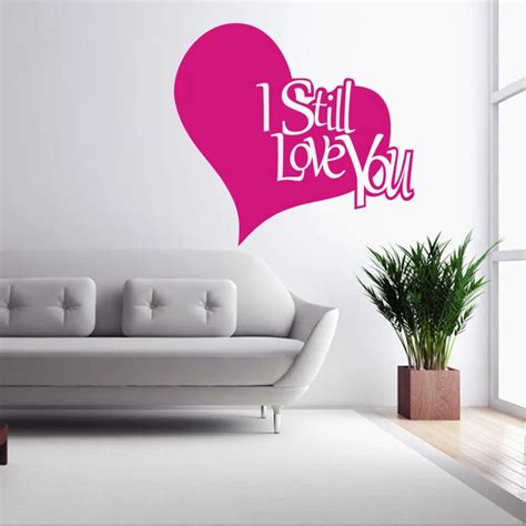 Heart Love Words Wall Decals Quote Decorations Living Room Sticker