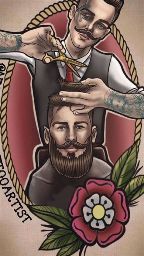 Pin By Josie Flores On Bearded Men Thangs Barber Tattoo Barber