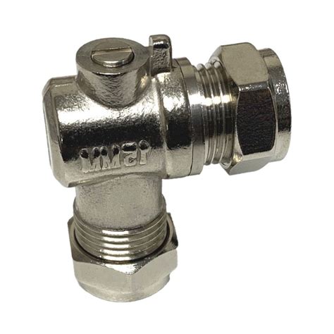 Primaflow 15MM Angled Isolating Valve Chrome Plumbing Heating From