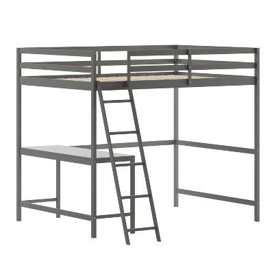 Flash Furniture Riley Loft Bed Frame With Desk Wooden Bed Frame With