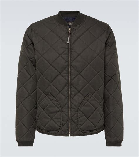 Rrl Benton Quilted Bomber Jacket In Black For Men Lyst