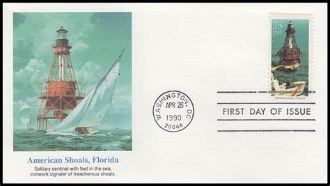 2470 - 2474 / 25c Lighthouses Set of 5 Fleetwood 1990 First Day Covers ...