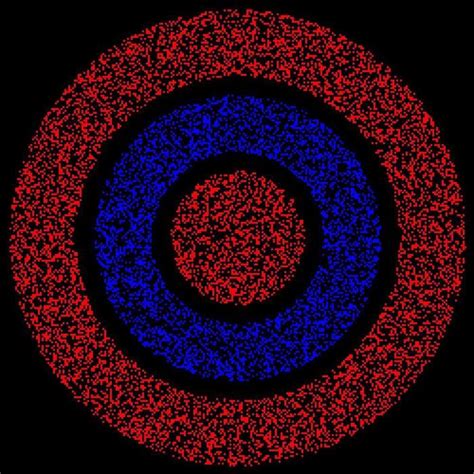 Chromostereopic illusion. I see red on top and blue in the background ...