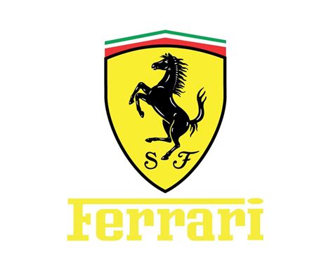 Ferrari Marca Logo Coche Símbolo Con Nombre Diseño Italiano Automóvil Vector Ilustración