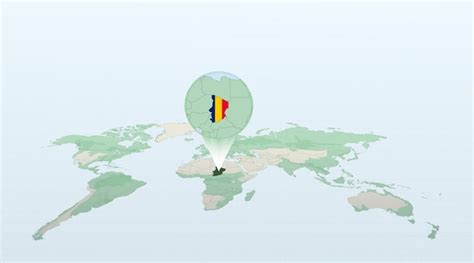 Mapa Mundial En Perspectiva Que Muestra La Ubicaci N Del Pa S Chad Con