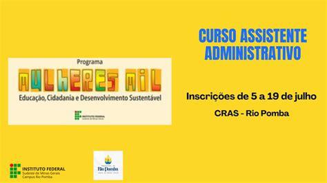 Campus Rio Pomba Oferece Curso Gratuito De Assistente Administrativo