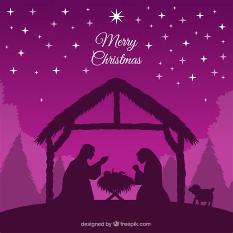 Nativity Scene Silhouette Vector at Vectorified.com | Collection of ...