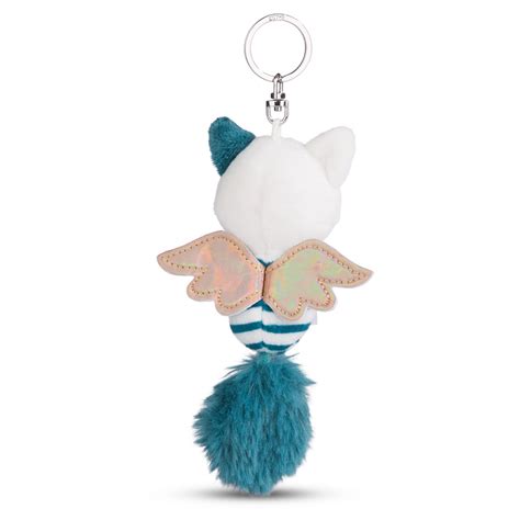 NICI Guardian Angel Cat Keyring Teal Stripes Plushpaws Co Uk