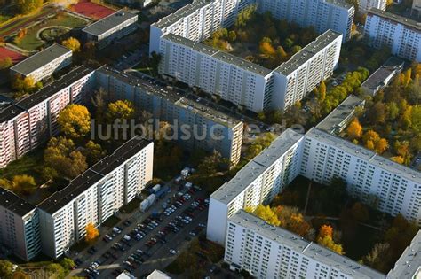 Berlin Aus Der Vogelperspektive Herbstluftbild Plattenbau Hochhaus